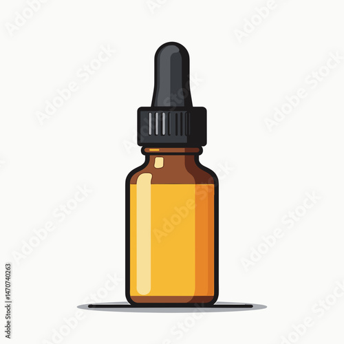 yellow capsule supplement with dropper  healthcare concept