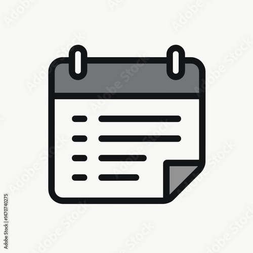 digital calendar with gray cover and white paper