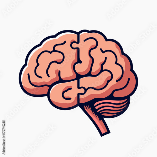 vibrant pink brain illustration with blood vessels