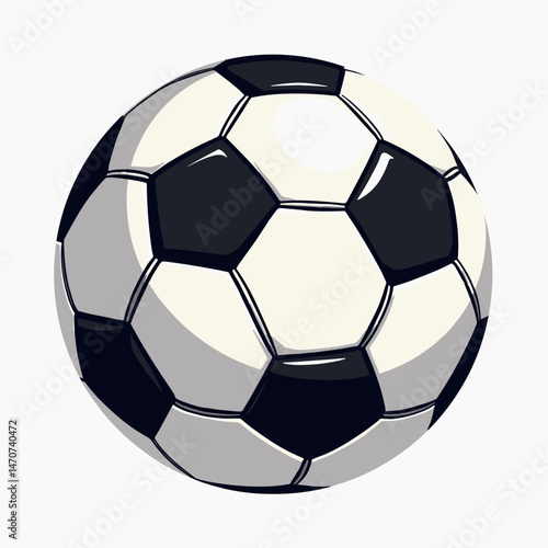 soccer ball illustration with black and white stripes