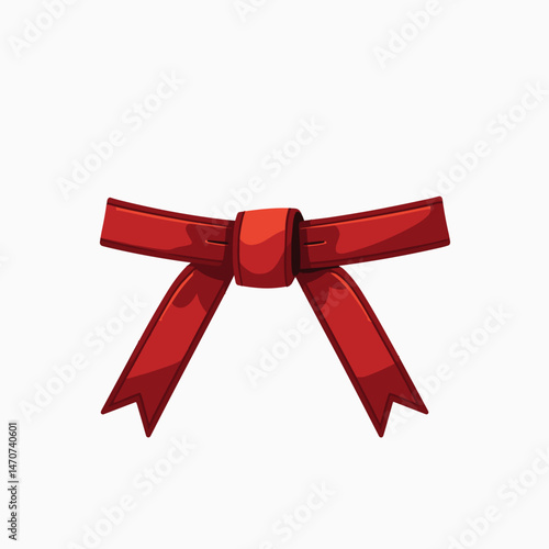 red ribbon bow on gift box  stock illustration
