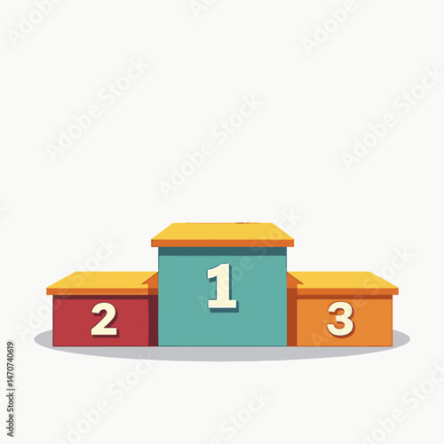 colorful box podium set with numbered blocks  d illustration