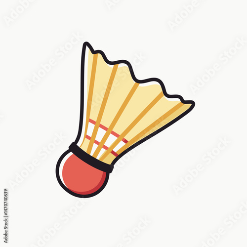 vibrant yellow badminton racket with red shuttlecock