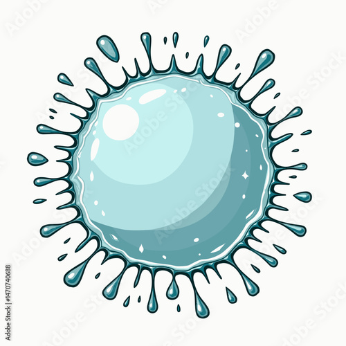 vibrant blue virus droplets