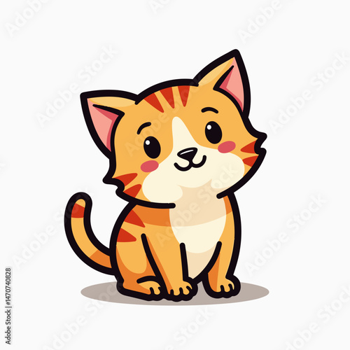 adorable orange tabby kitten with pink nose and ears