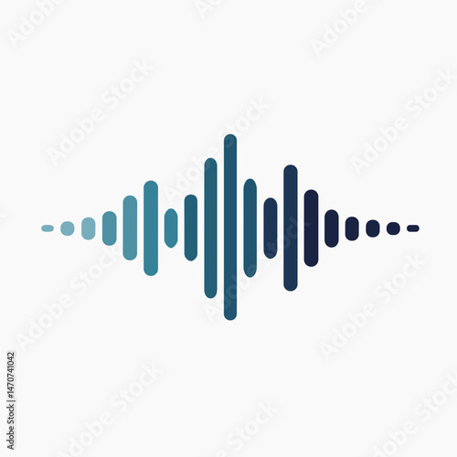 audio recording waveform with blue and white sound waves