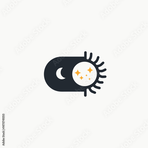 sleepy night illustration with cute moon and stars