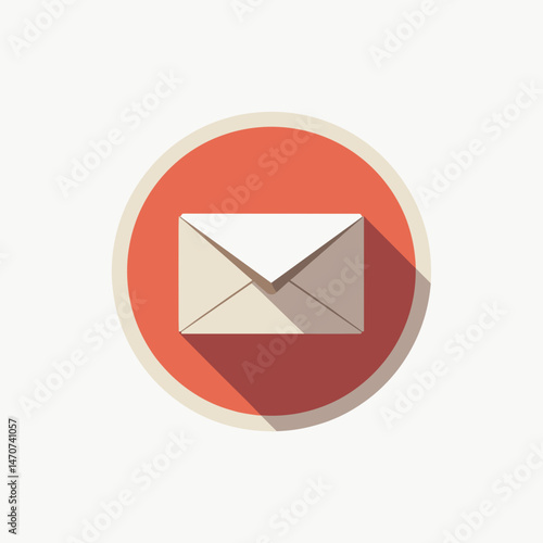 email icon with red circle  digital mailbox illustration