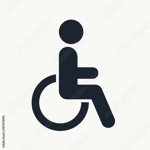 accessible iconography handicap symbol with blue wheelchair on white background
