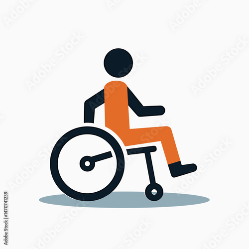 wheelchair icon with orange outfit  accessibility symbol