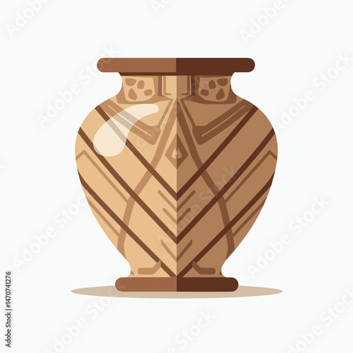 ancient greek vase with brown and tan colors
