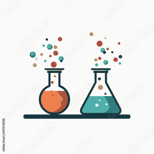 chemistry experiments two beakers with colorful explosions