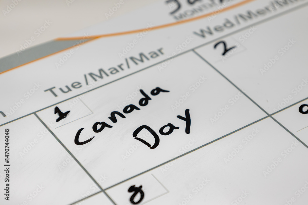 calendar by marking Canada's day calendar by marking Canada's day