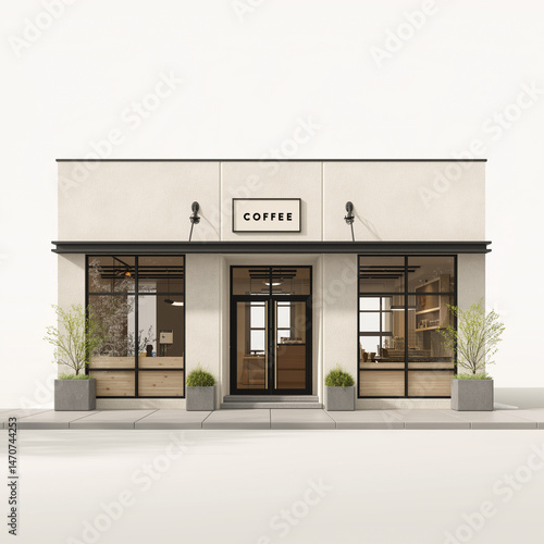 Coffee Shop front-facing orthographic view