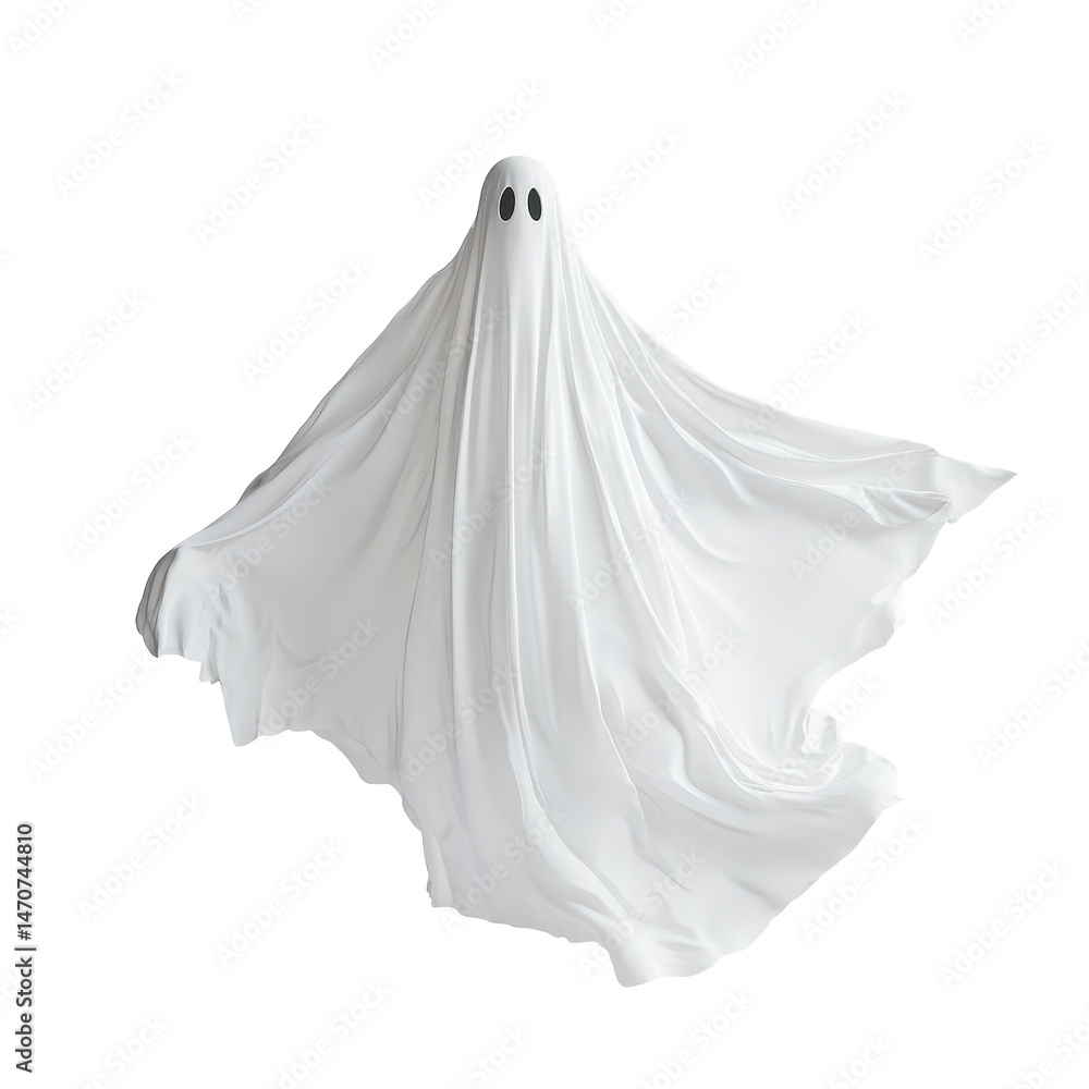 A playful Halloween ghost floating gracefully on a light backdrop, flying halloween ghost in a transparent sheet on transparent background A playful Halloween ghost floating gracefully on a light backdrop, flying halloween ghost in a transparent sheet on transparent background