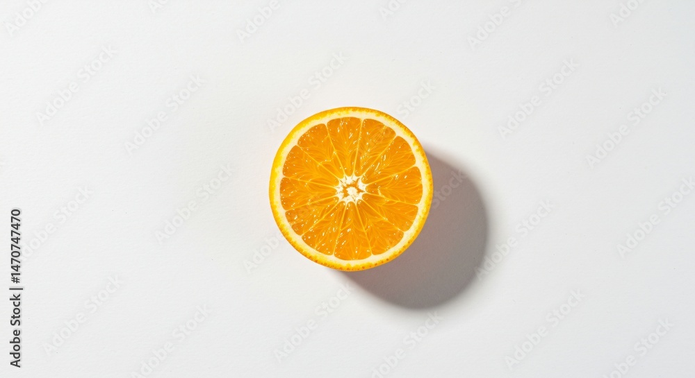 Fototapeta premium a half of an orange on a white surface