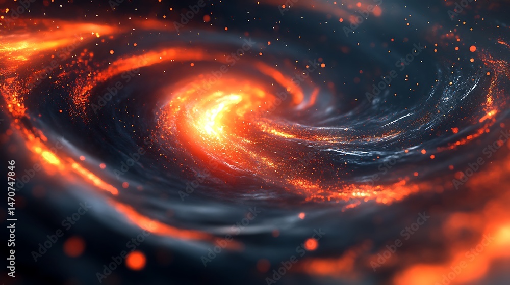 Obraz premium A swirling, fiery cosmic vortex in space.