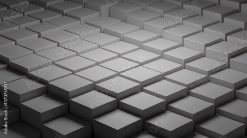 Gray Tiled Cubes Abstract Geometric Surface Pattern Dark Background Texture