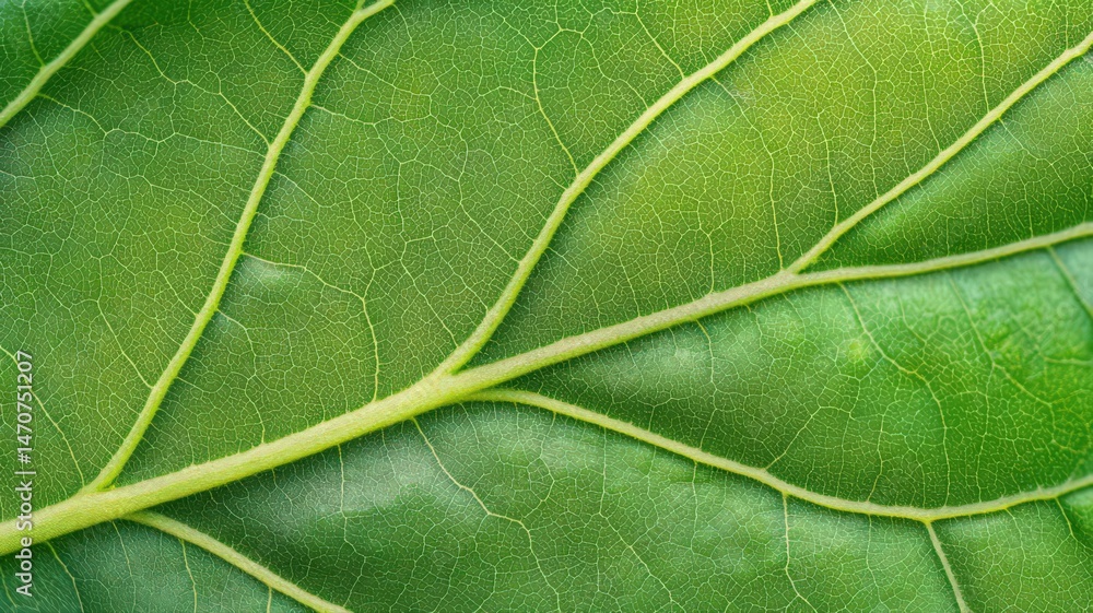 Obraz premium Close Up Detailed Green Leaf Texture with Glistening Particles