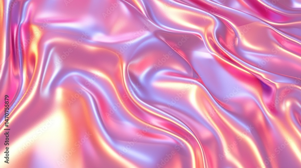 Obraz premium Fluid, iridescent fabric folds