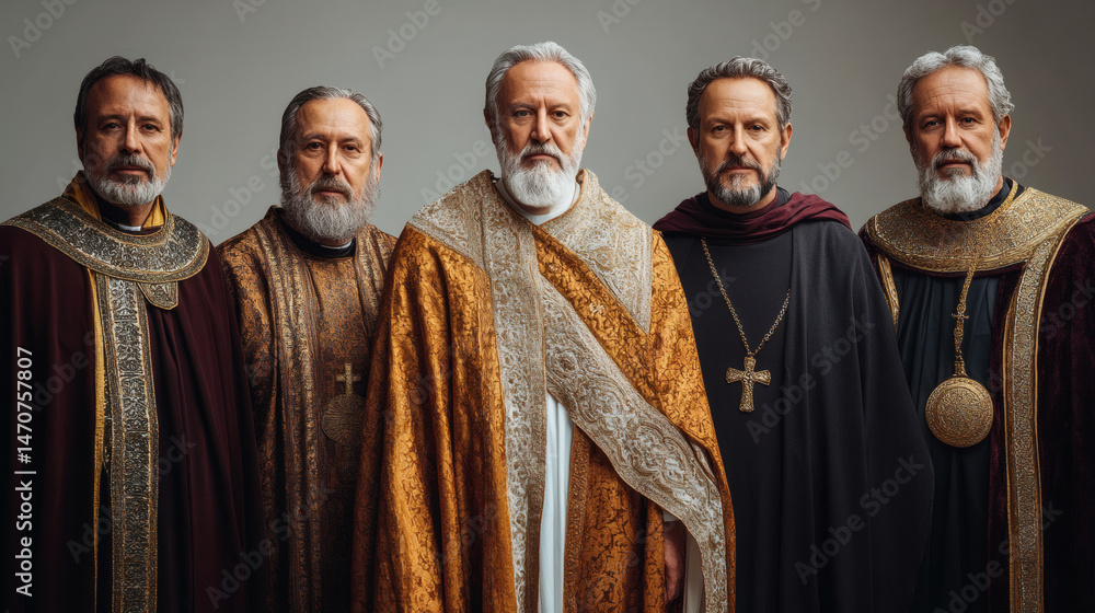 Naklejka premium Religious leaders in traditional attire