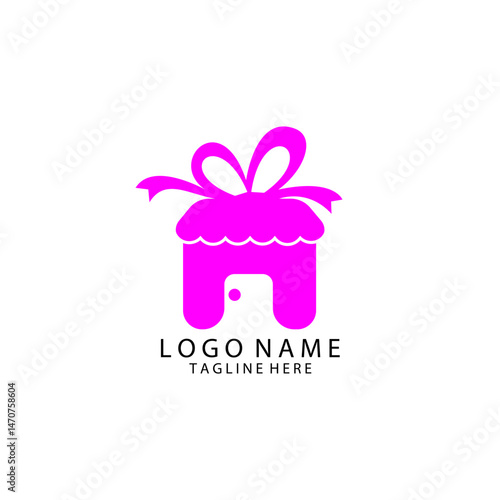 gift market logo design vector