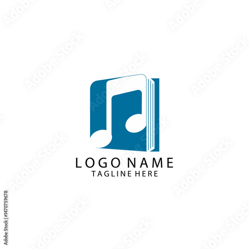 music book logo design vector