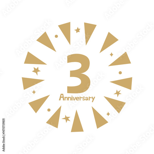 3周年記念イラスト素材