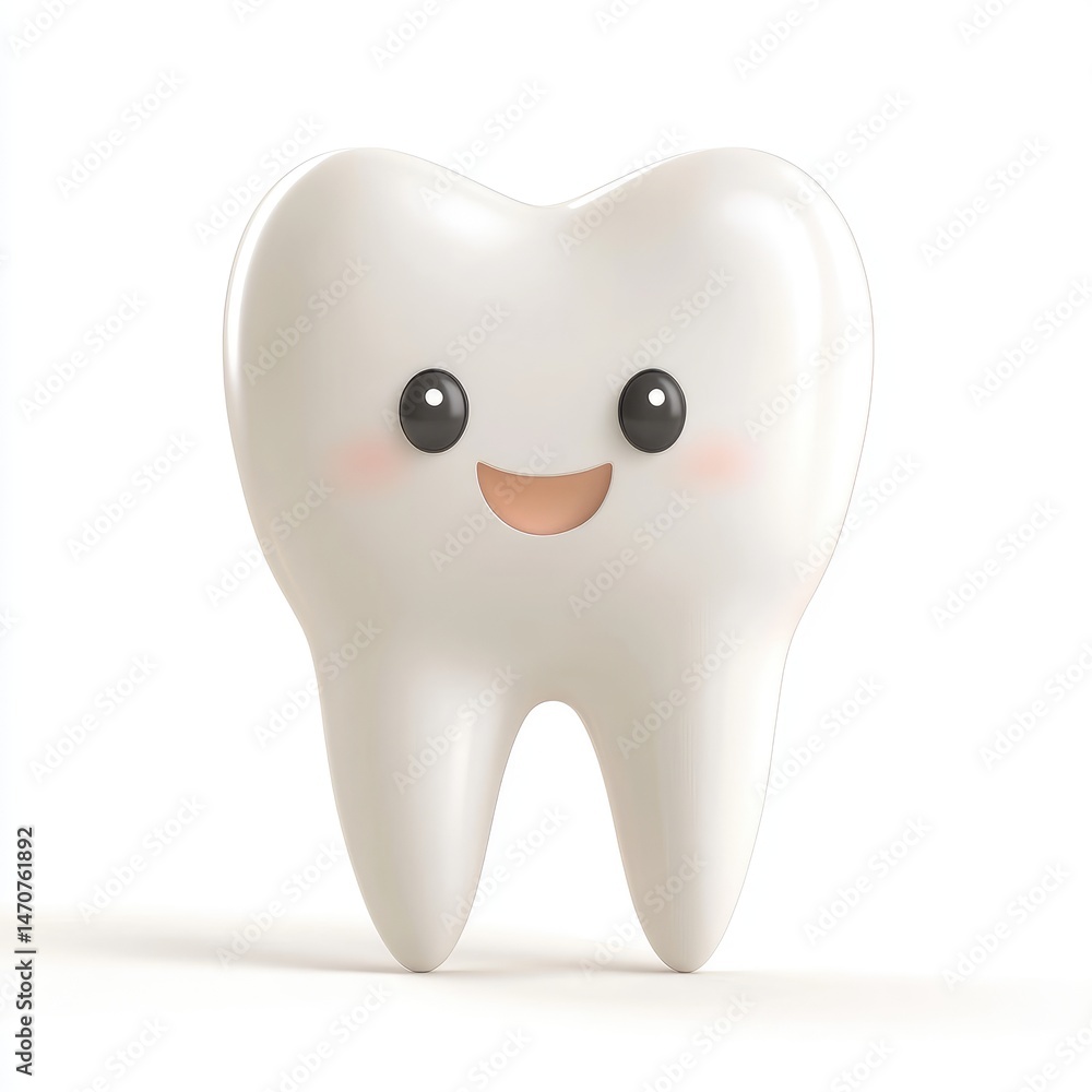 Smiling tooth illustration against a white background. Smiling tooth illustration against a white background.