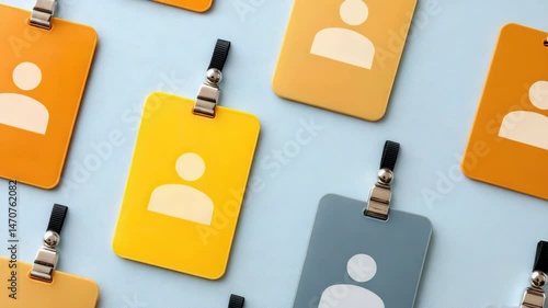 Colorful ID badge identification for vibrant office environments