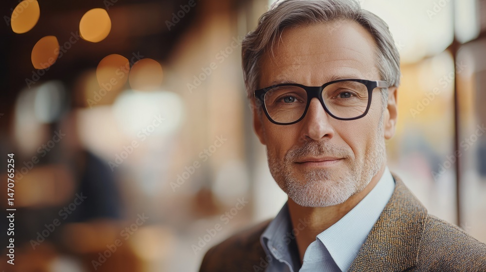 Portrait of a mature man in a casual business setting. Portrait of a mature man in a casual business setting.