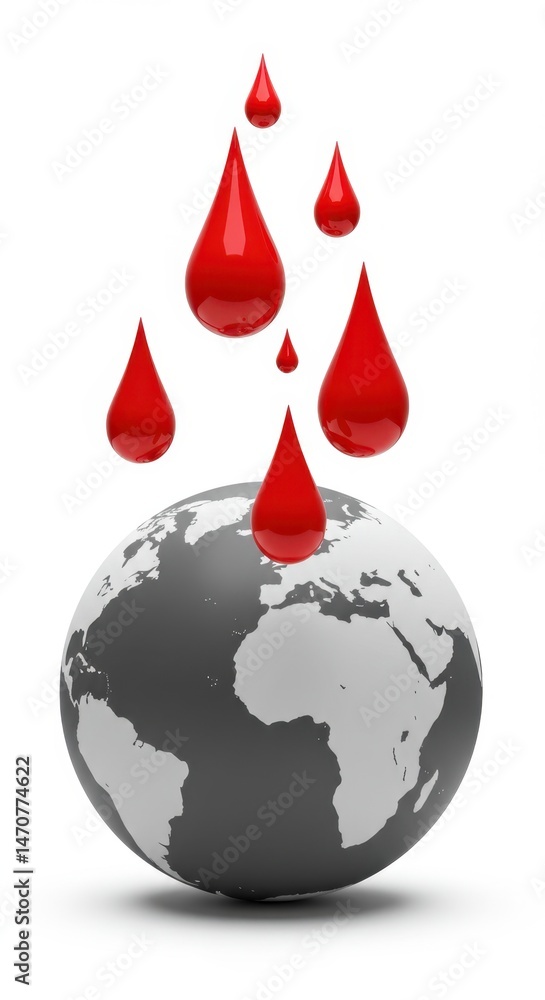 Obraz premium Global Blood Donation: A Call for Worldwide Blood Drive to Save Lives and Address Blood Shortages Across the Globe