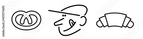 パンとキャラクターのイラストレーション