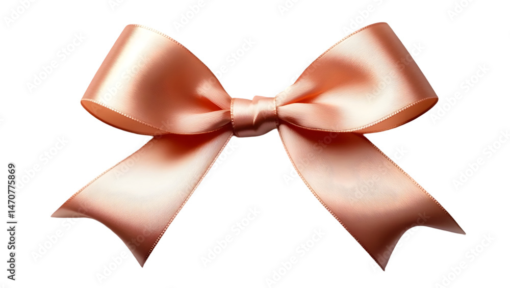 Naklejka premium Peach Ribbon on Transparent Background