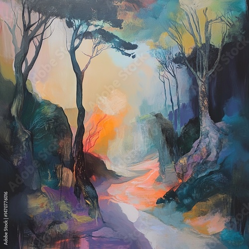 Abstract landscape painting