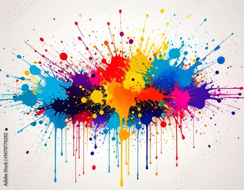 カラフルなスプレーがスプラッシュしている