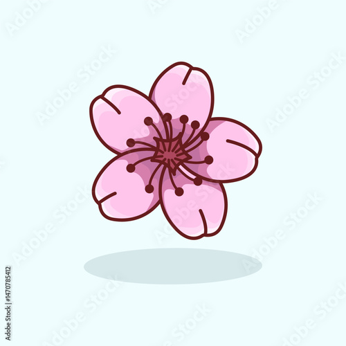 Vector illustration of sakura flower also known as cherry blossom representing beauty of spring and Japanese nature culture Ideal for floral design seasonal greeting cards natural themes and tradition