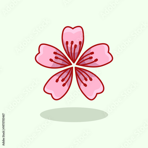 Vector illustration of sakura flower also known as cherry blossom representing beauty of spring and Japanese nature culture Ideal for floral design seasonal greeting cards natural themes and tradition