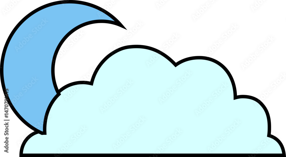 cloud and moon icon cloud and moon icon