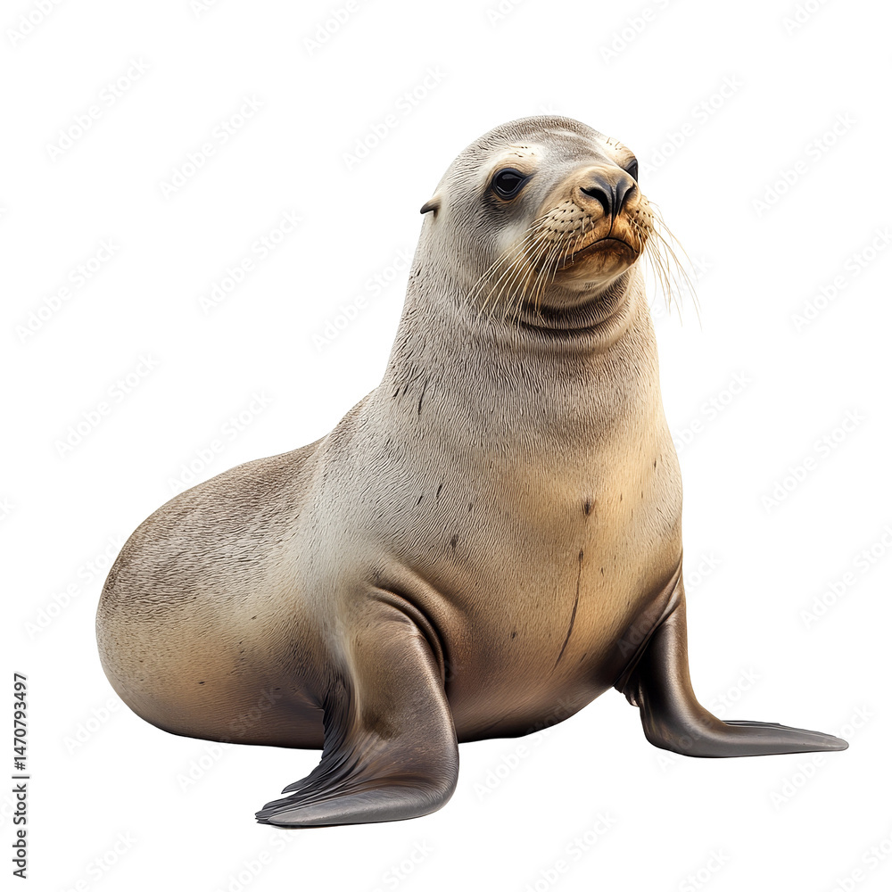 Obraz premium A playful sea lion relaxing on a transparent background, showcasing its natural features and characteristics, Sea Lion on transparent background