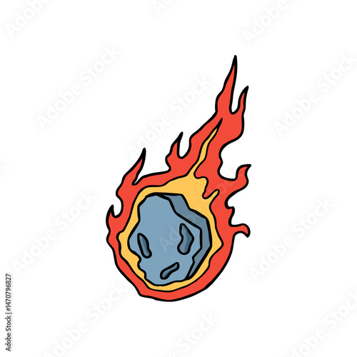 vector illustration of a meteor
