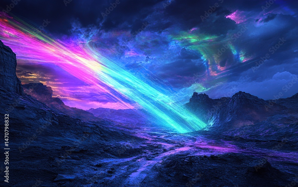 Fototapeta premium Cosmic Rainbow Canyon