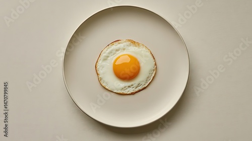 Wallpaper Mural Single fried egg on a cream-colored plate. Torontodigital.ca