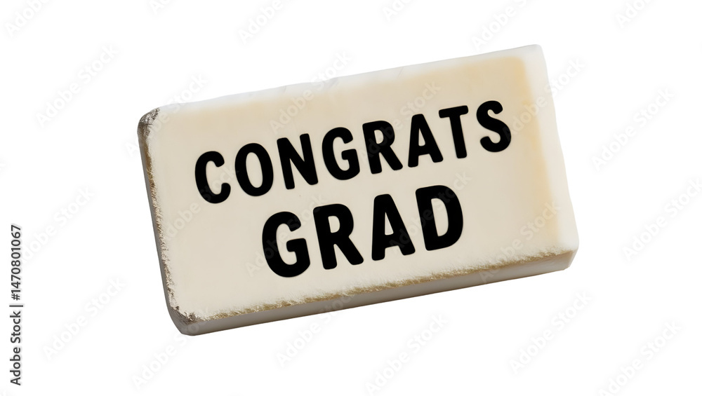 Congrats Grad Creamy White Message