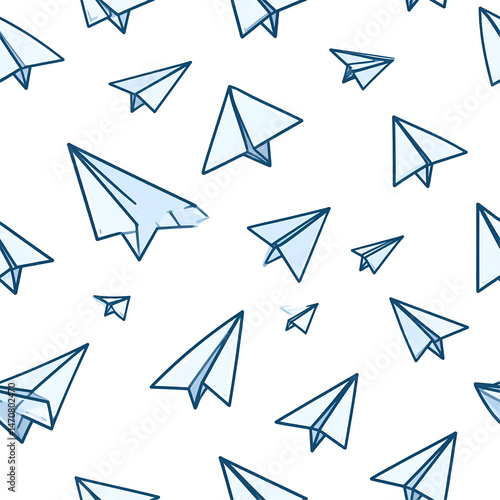 Paper plane flight pattern with dark backdrop for a modern digital aesthetic