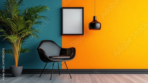 Interior design showcasing bold color combinations.