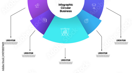 Infographic 5 step for business. Concept of five features of startup project to select. Minimal flat infographic vector illustration for business information visualization.