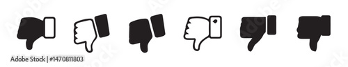 Hand thumb down, dislike icon flat. black thumbs down icon with white background. vector illustration eps 10.