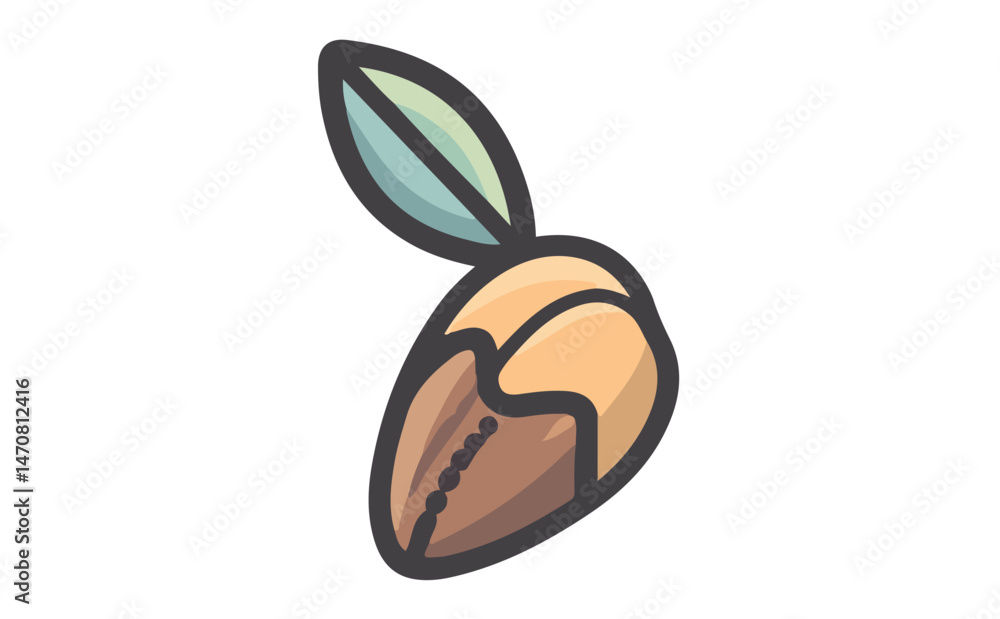 Obraz premium Style food Closeup Pistachio with two light green leaves