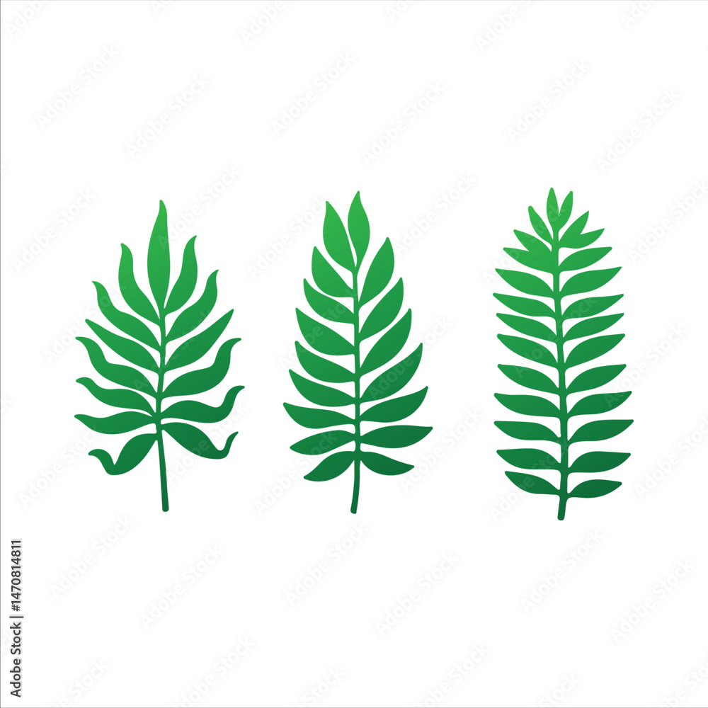 Decorative Tropical Plant Elements Decorative Tropical Plant Elements